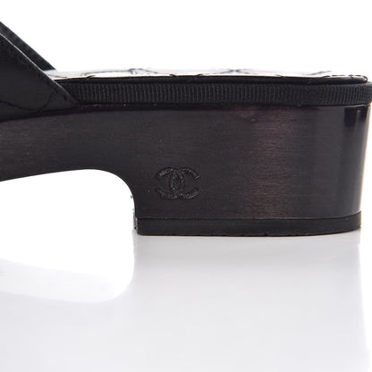 Chanel Lambskin Quilted CC Turnlock Sandals 37 Black 10 of 10