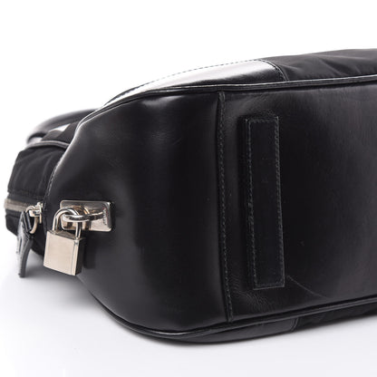 Prada Tessuto Nylon Soft Calfskin Shoulder Bag Black 8 of 15