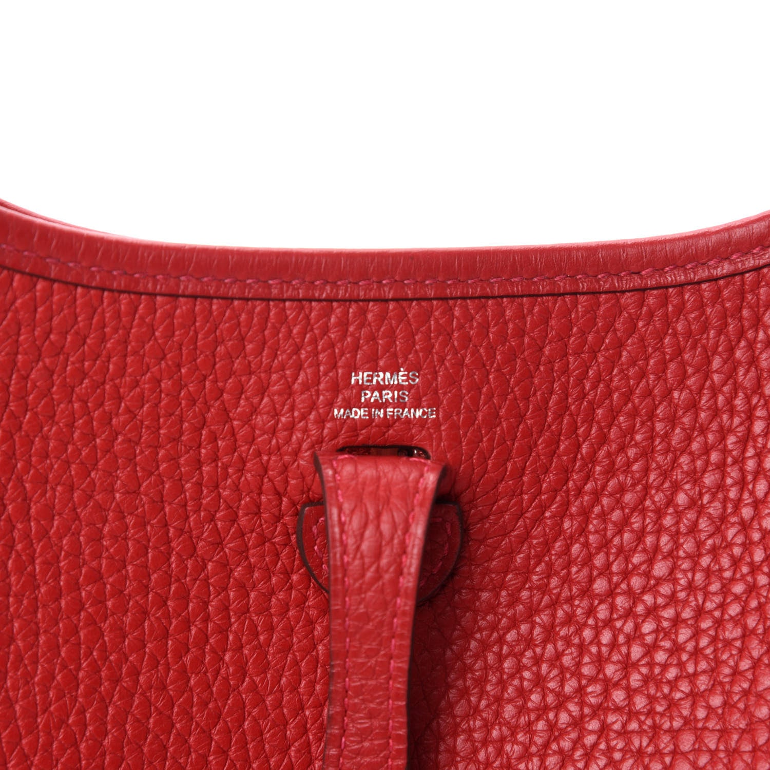 Hermes Taurillon Clemence Evelyne TPM Rouge Casaque 8 of 11