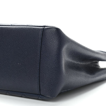 Chanel Caviar Quilted Grand Shopping Tote GST Dark Navy Blue 10 of 14