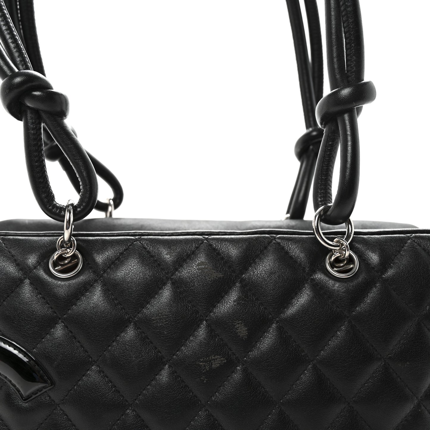 Calfskin Quilted Large Cambon Bowler Black