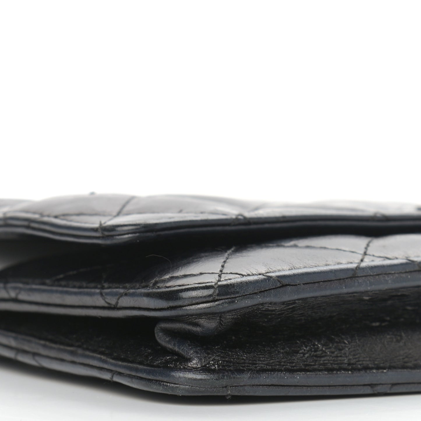 Aged Calfskin Reissue Wallet On Chain WOC Black