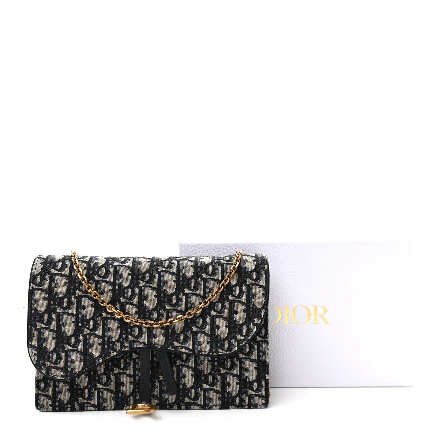 Oblique Saddle Chain Pouch Blue