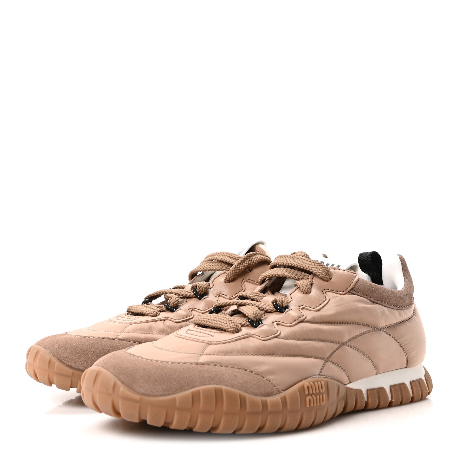 Miu Miu Technical Fabric Suede Womens Tyre Sneakers 40 Dark Rose 4 of 10