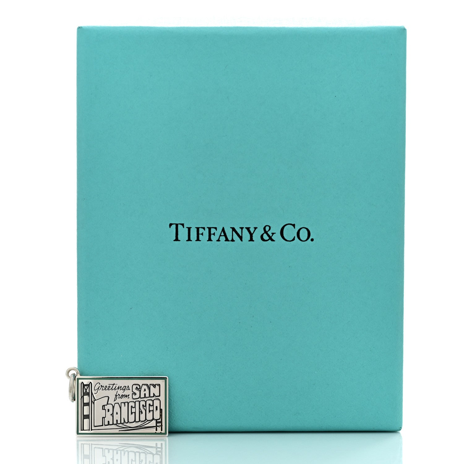 Tiffany Sterling Silver Enamel San Francisco Postcard Charm Blue 4 of 4