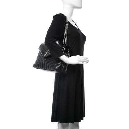 Saint Laurent Calfskin Y Quilted Monogram Medium Loulou Chain Satchel Black 3 of 10