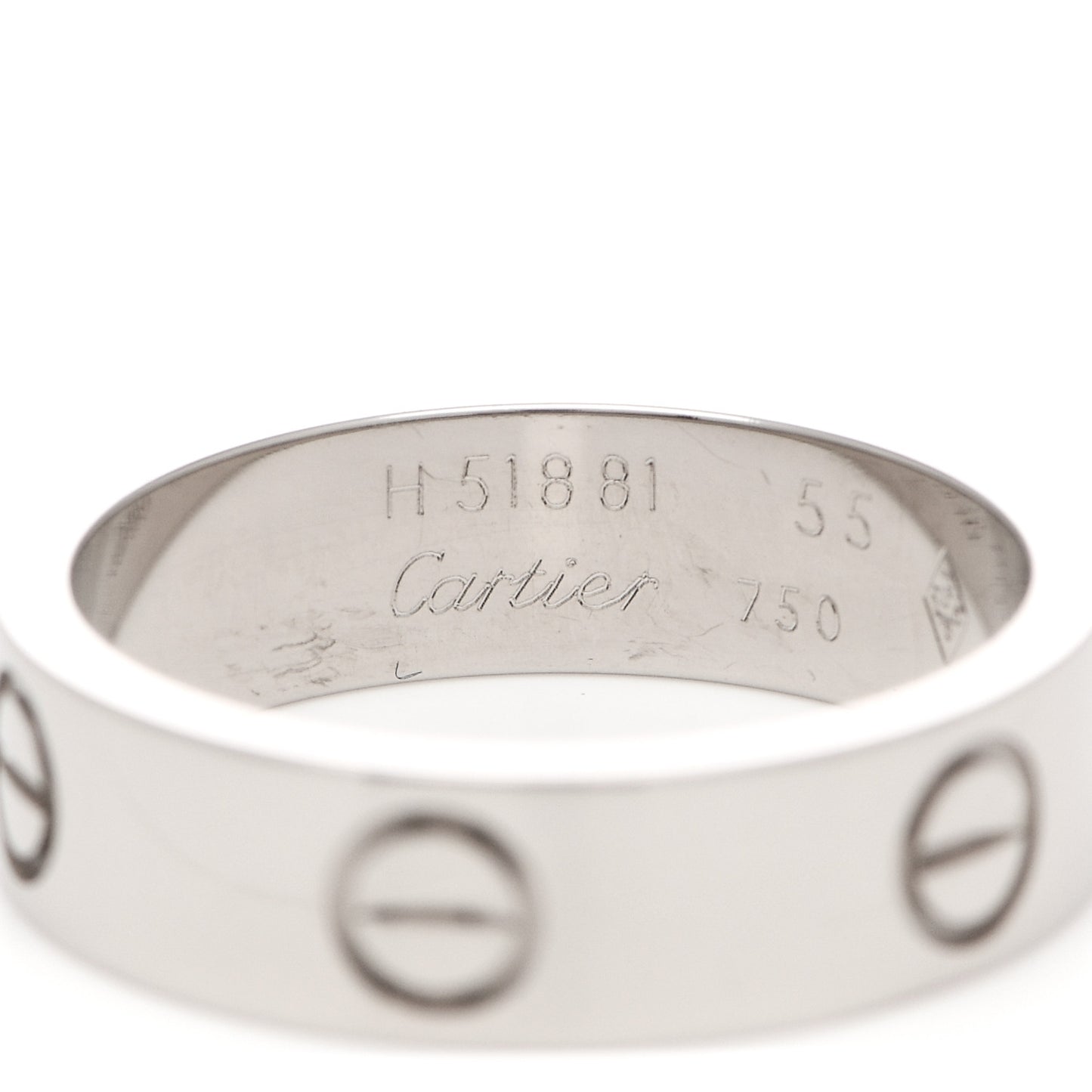 18K White Gold 5.5mm LOVE Ring 55 7.25