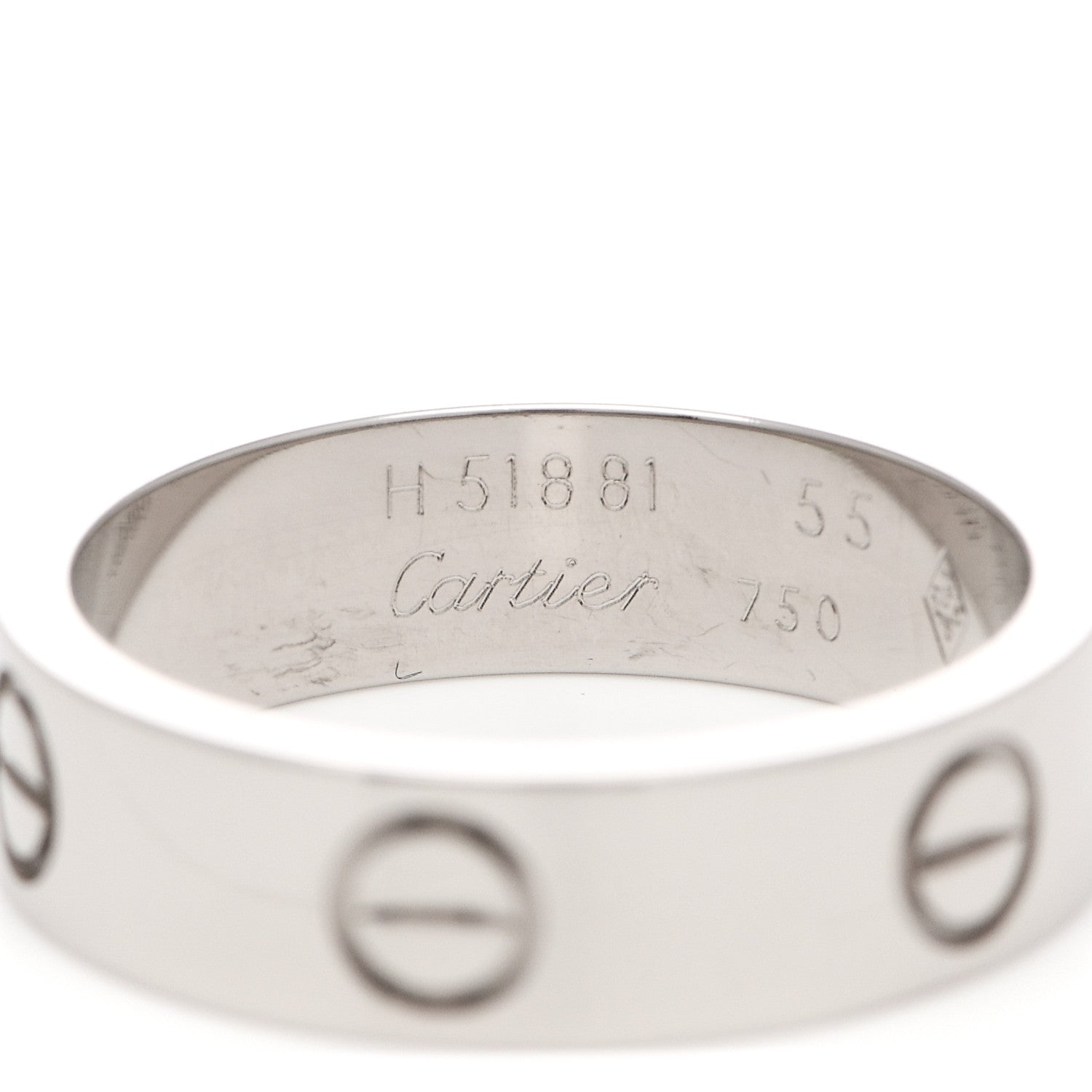 Cartier 18K White Gold 5.5mm LOVE Ring 55 7.25 4 of 7