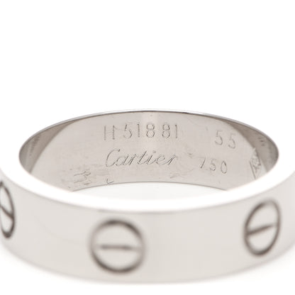 Cartier 18K White Gold 5.5mm LOVE Ring 55 7.25 4 of 7
