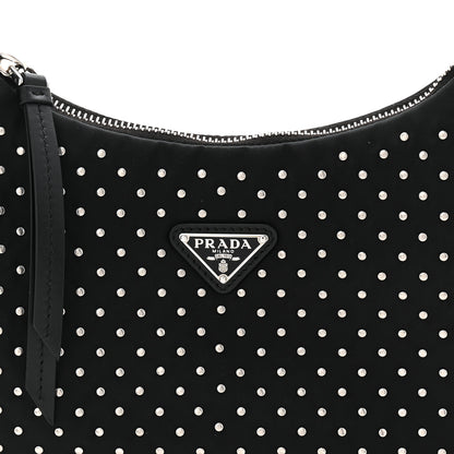 Prada Re-Nylon Vela Studs Mini Re-Edition 2000 Bag Black 8 of 11