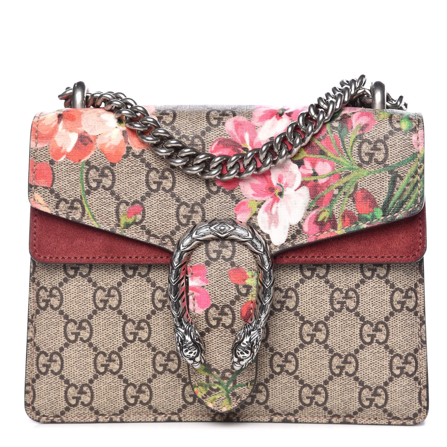 Gucci GG Supreme Monogram Blooms Mini Dionysus Shoulder Bag Beige Multicolor Dry Rose 1 of 10