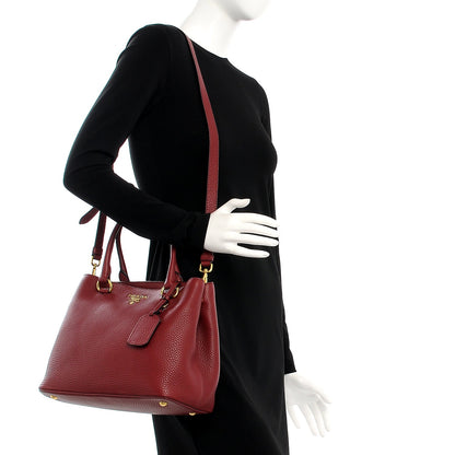 Prada Vitello Daino Tote Cherry 2 of 8