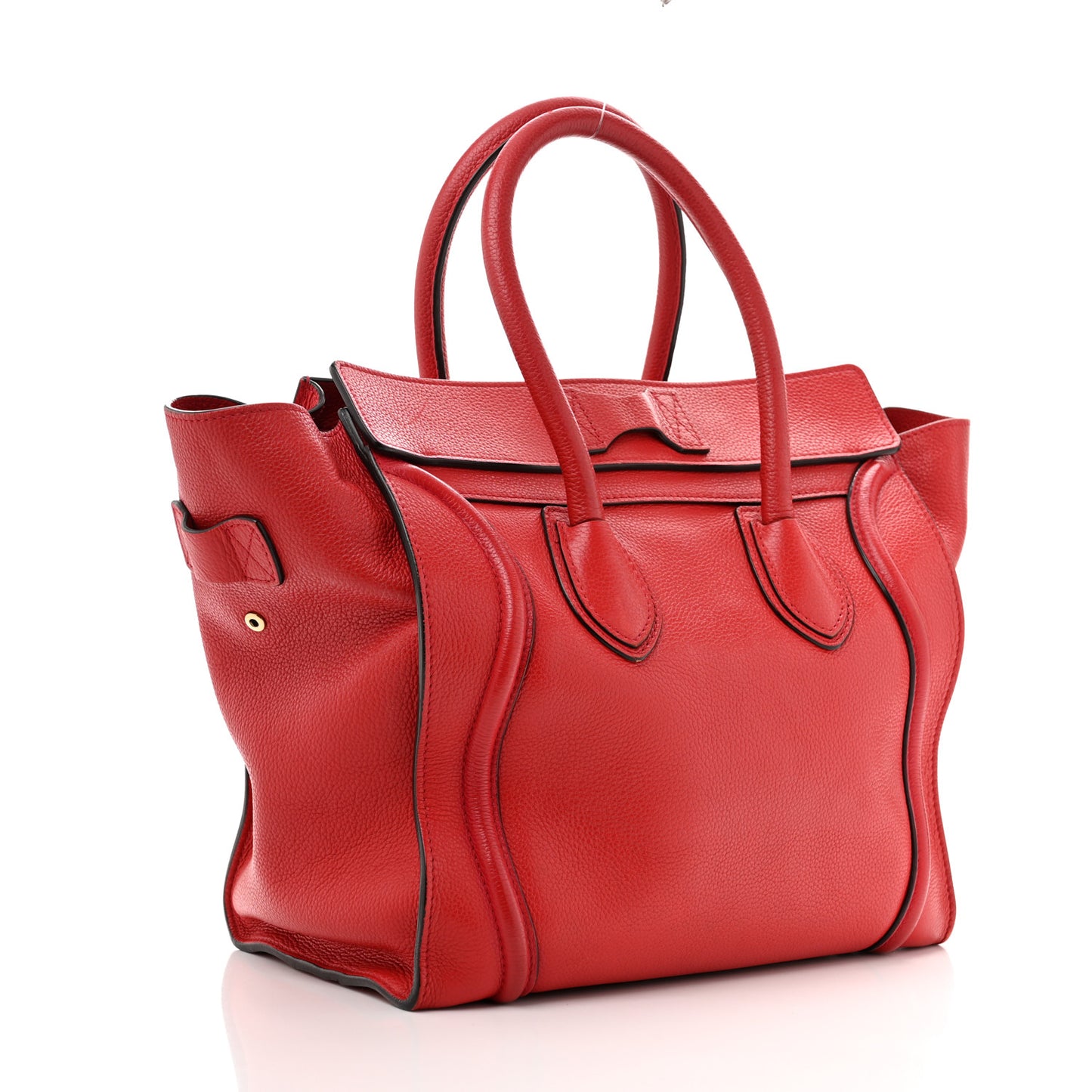 Drummed Calfskin Mini Luggage Coquelicot