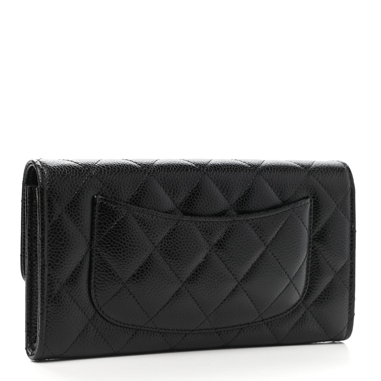 Chanel Caviar Quilted Large Gusset Flap Wallet Black 3 of 9
