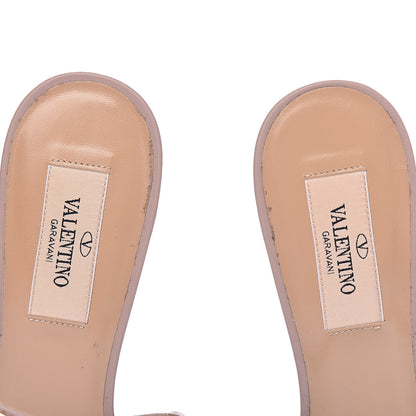 Valentino Garavani Pebbled Calfskin Rockstud Cross Strap 50mm Mules 36.5 Poudre 9 of 12