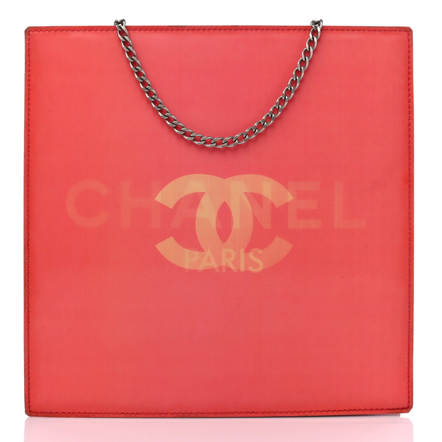 Vinyl Hologram CC Shoulder Bag Red