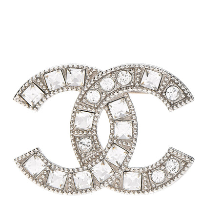 Chanel Baguette Crystal CC Brooch Silver 1 of 4