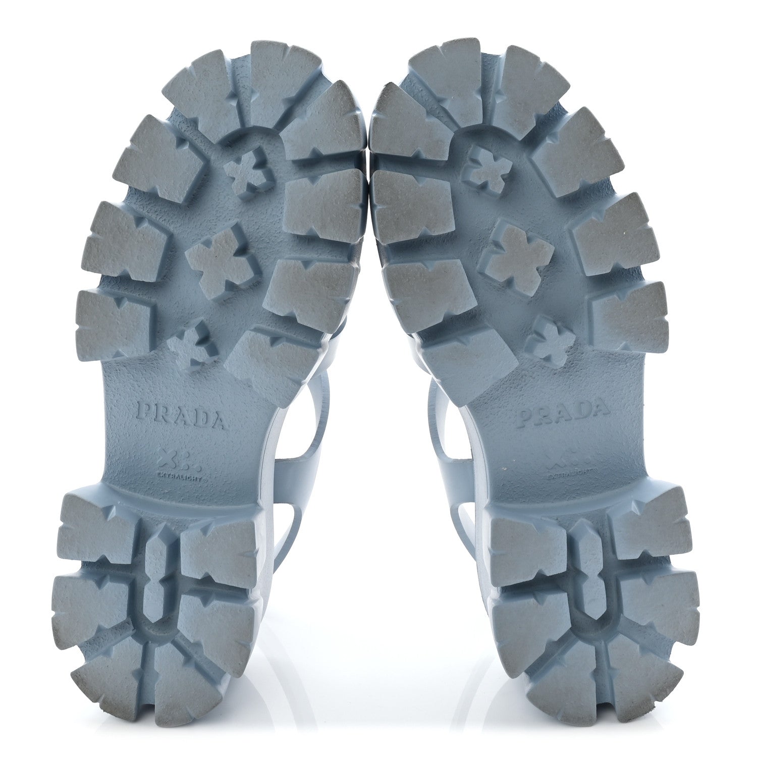 Prada Foam Rubber Metal Triangle Logo Monolith 55mm Cage Sandals