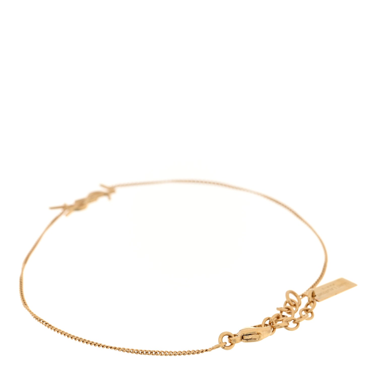 Saint Laurent Brass Monogram Charm Bracelet 3 of 4