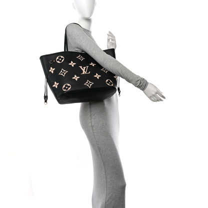 Louis Vuitton Empreinte Monogram Giant Neverfull MM Black Beige 2 of 10