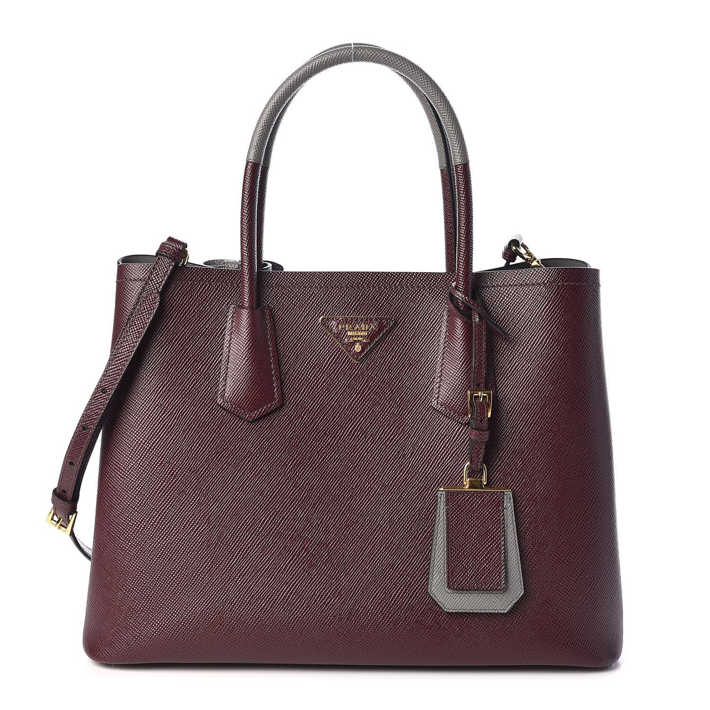 Saffiano Cuir Medium Double Bag Granato Marmo