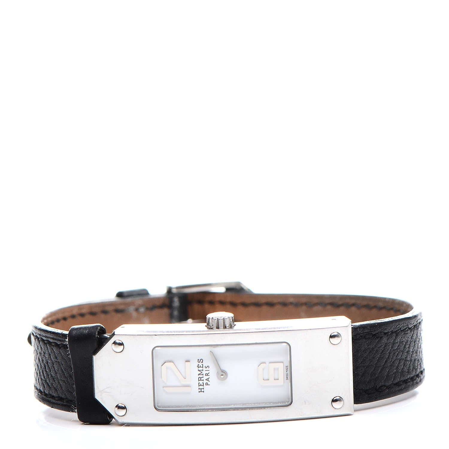 Hermes Stainless Steel Epsom 15mm Kelly II Quartz Watch Noir 3 of 7