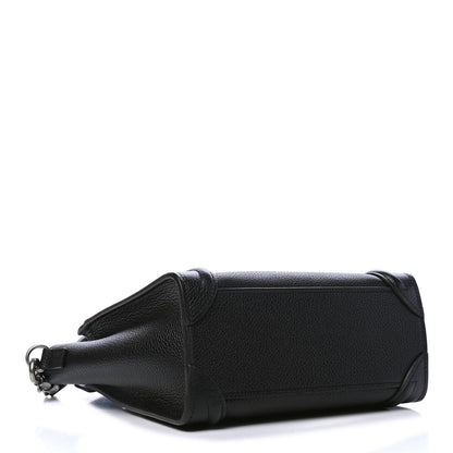 Celine Drummed Calfskin Nano Luggage Black 3 of 4