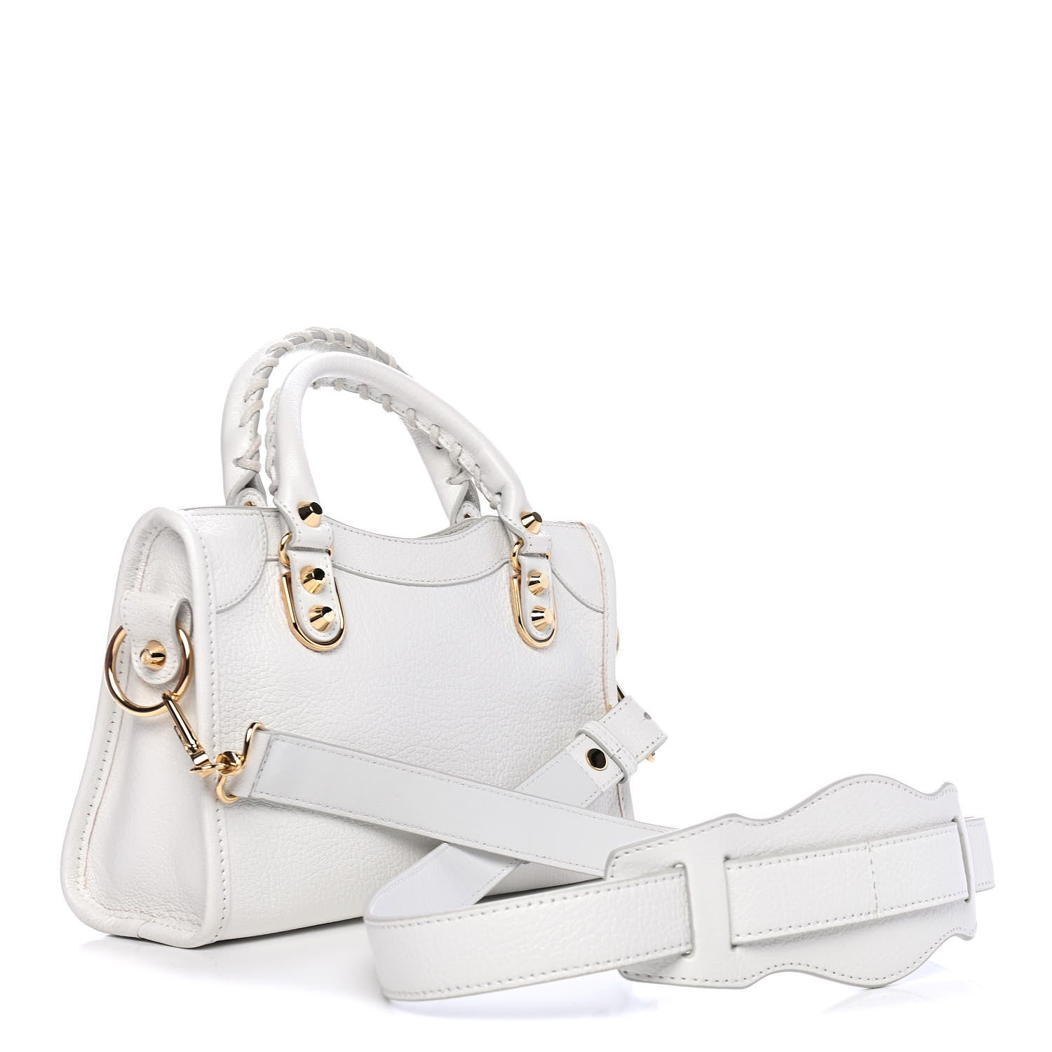 Balenciaga Chevre Gold Metallic Edge Hardware Mini City White 2 of 6