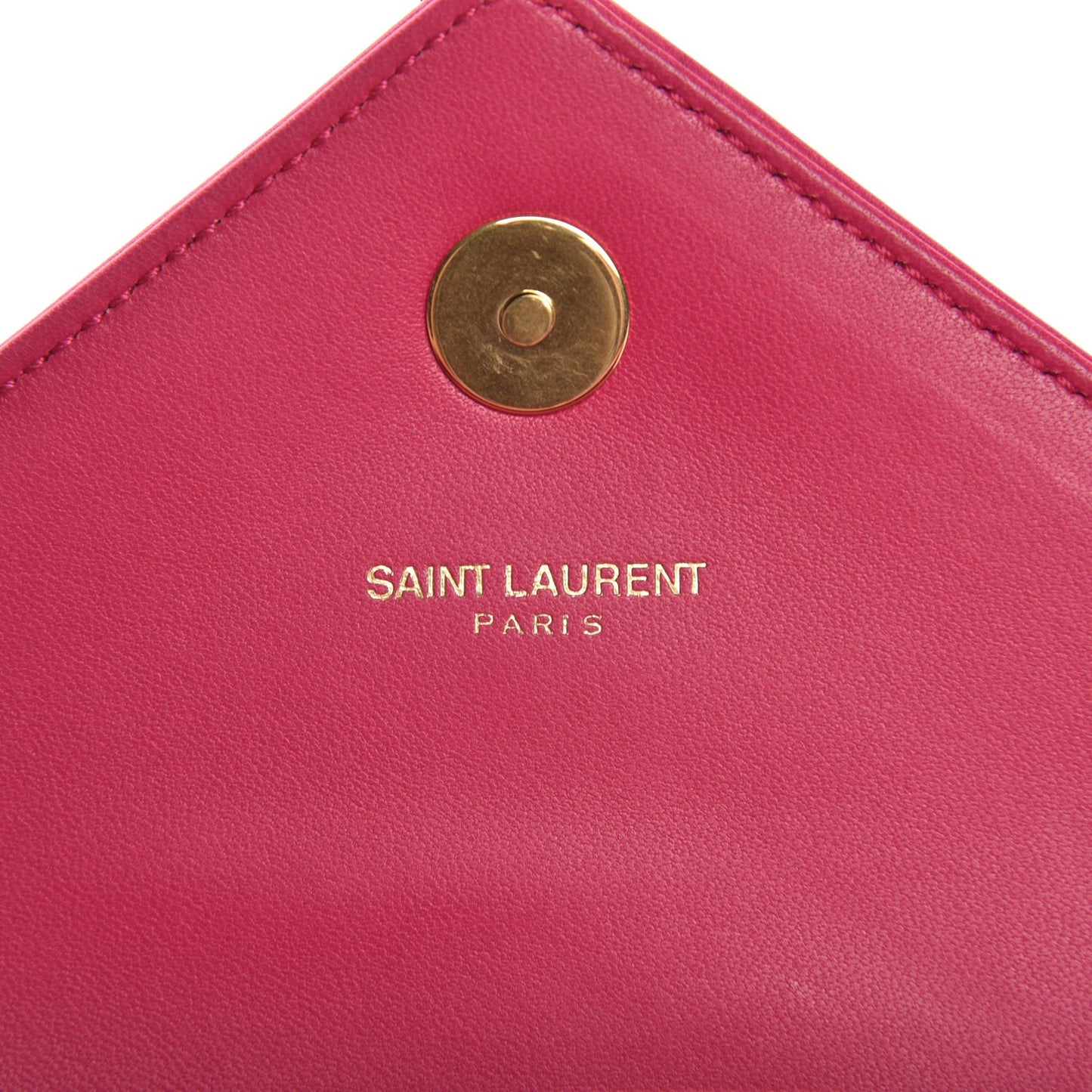 Calfskin Matelasse Chevron Classic Monogram Baby Chain Bag Fuchsia