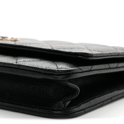Chanel Caviar Quilted Crystal CC Wallet On Chain WOC Black 11 of 11