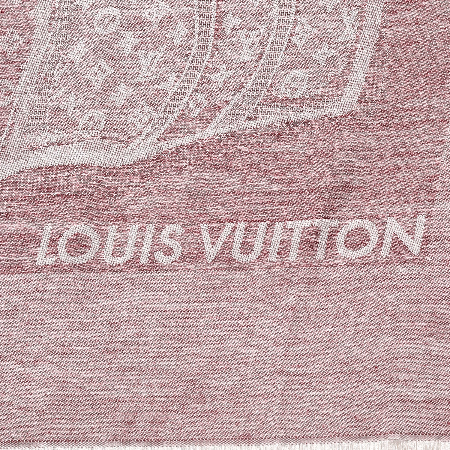 Louis Vuitton Cashmere Silk Steamer Shawl Red 3 of 4