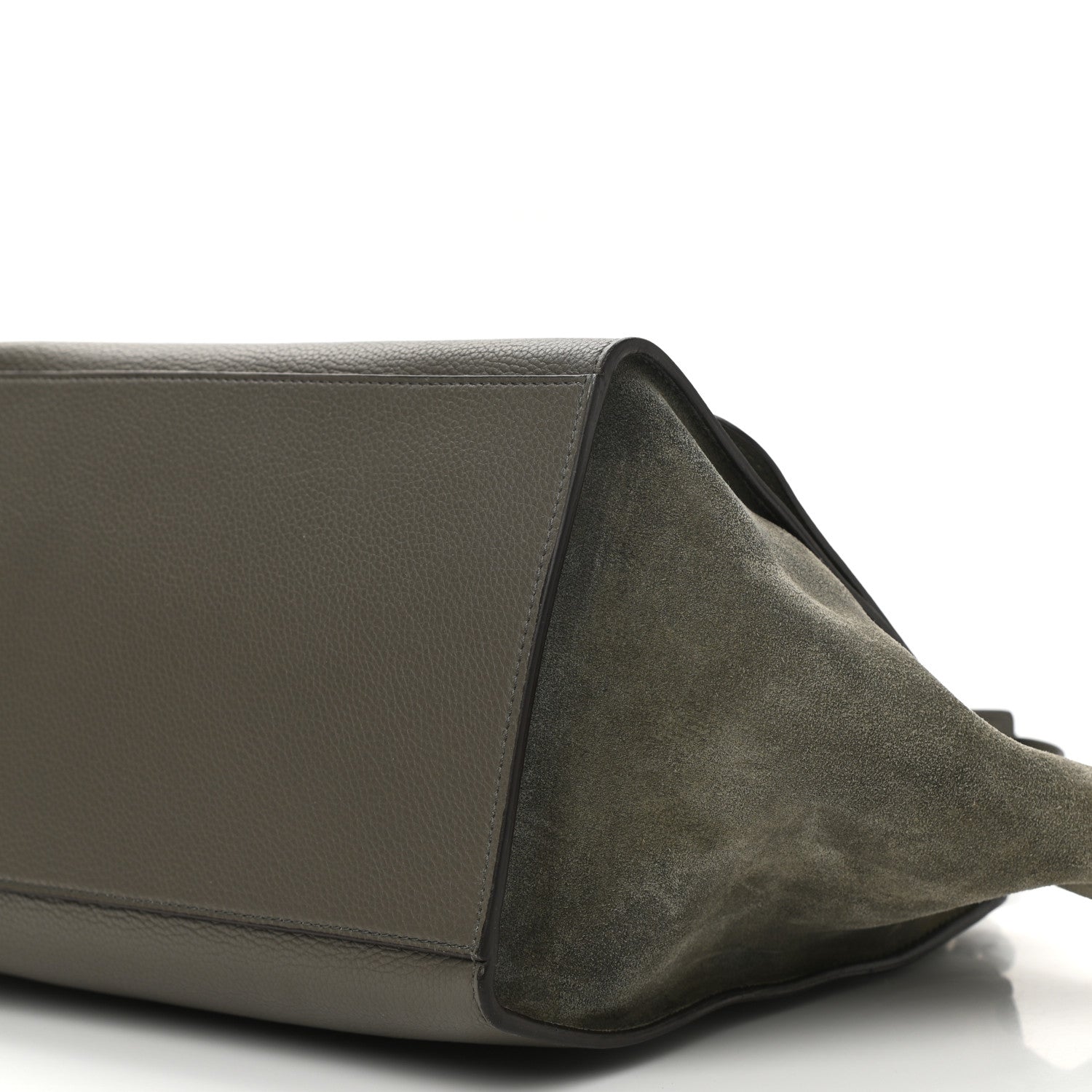Celine Drummed Calfskin Suede Medium Trapeze Souris 9 of 9