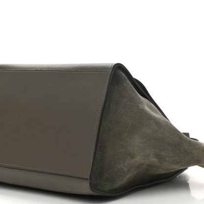 Celine Drummed Calfskin Suede Medium Trapeze Souris 9 of 9