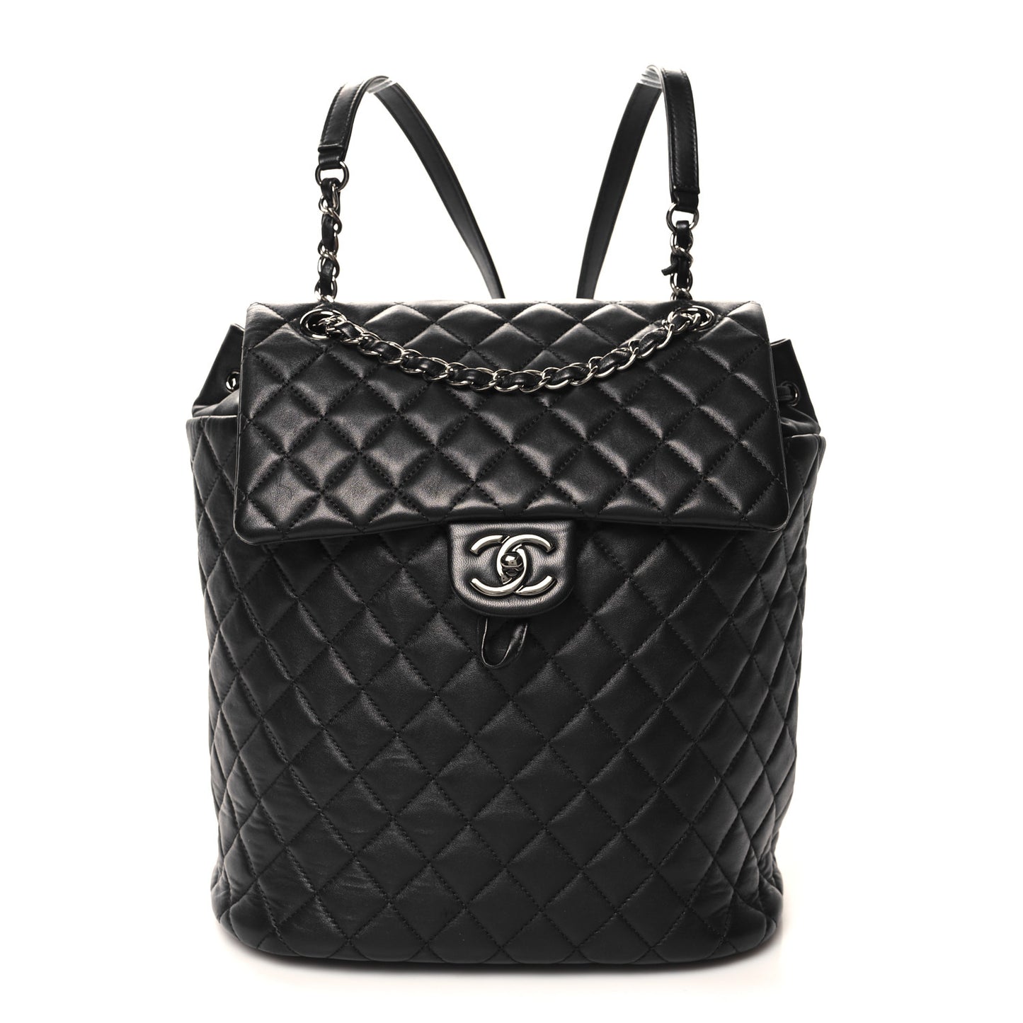 Lambskin Quilted Large Urban Spirit Backpack Black