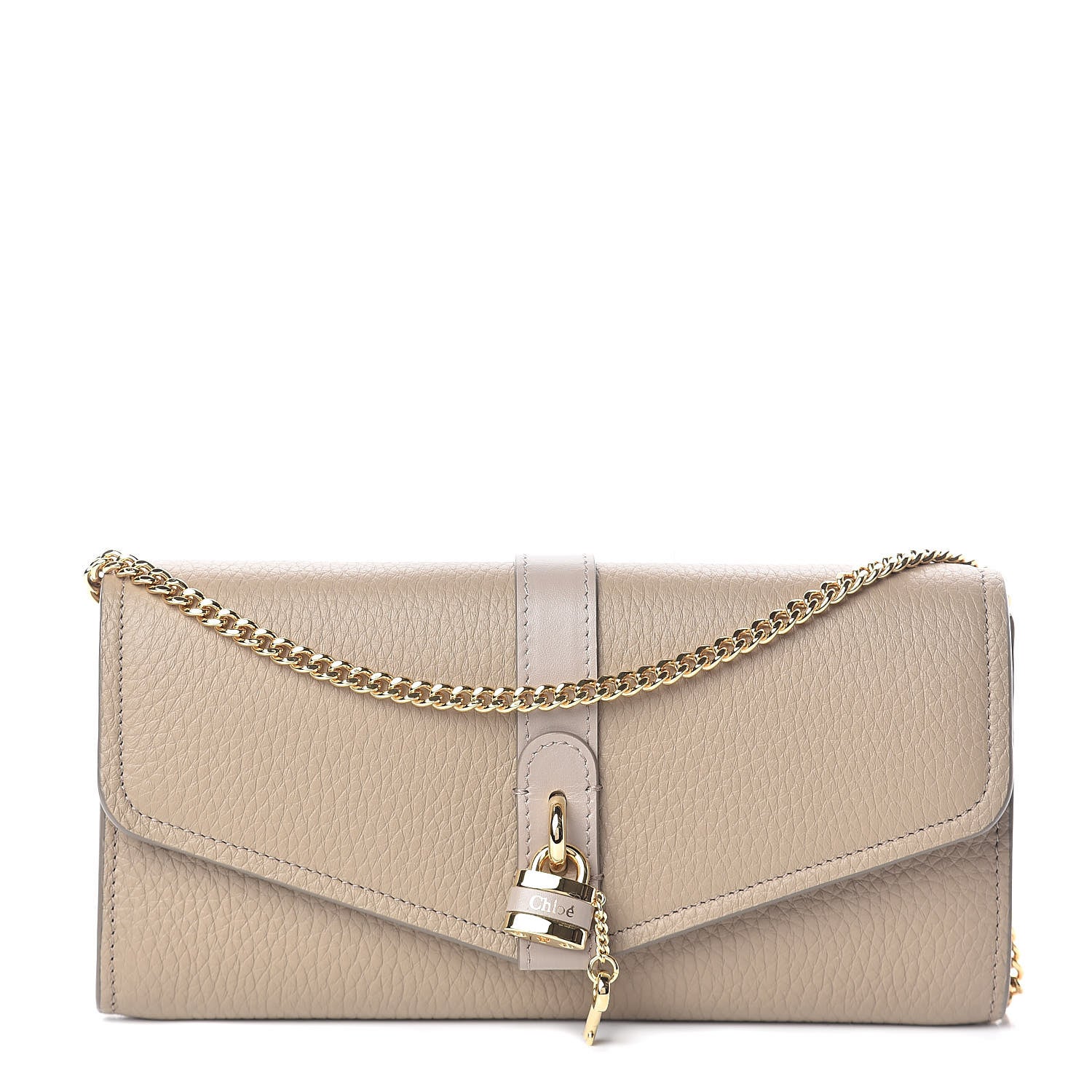 Chloe Grained Calfskin Aby Chain Wallet Motty Grey 1 of 8