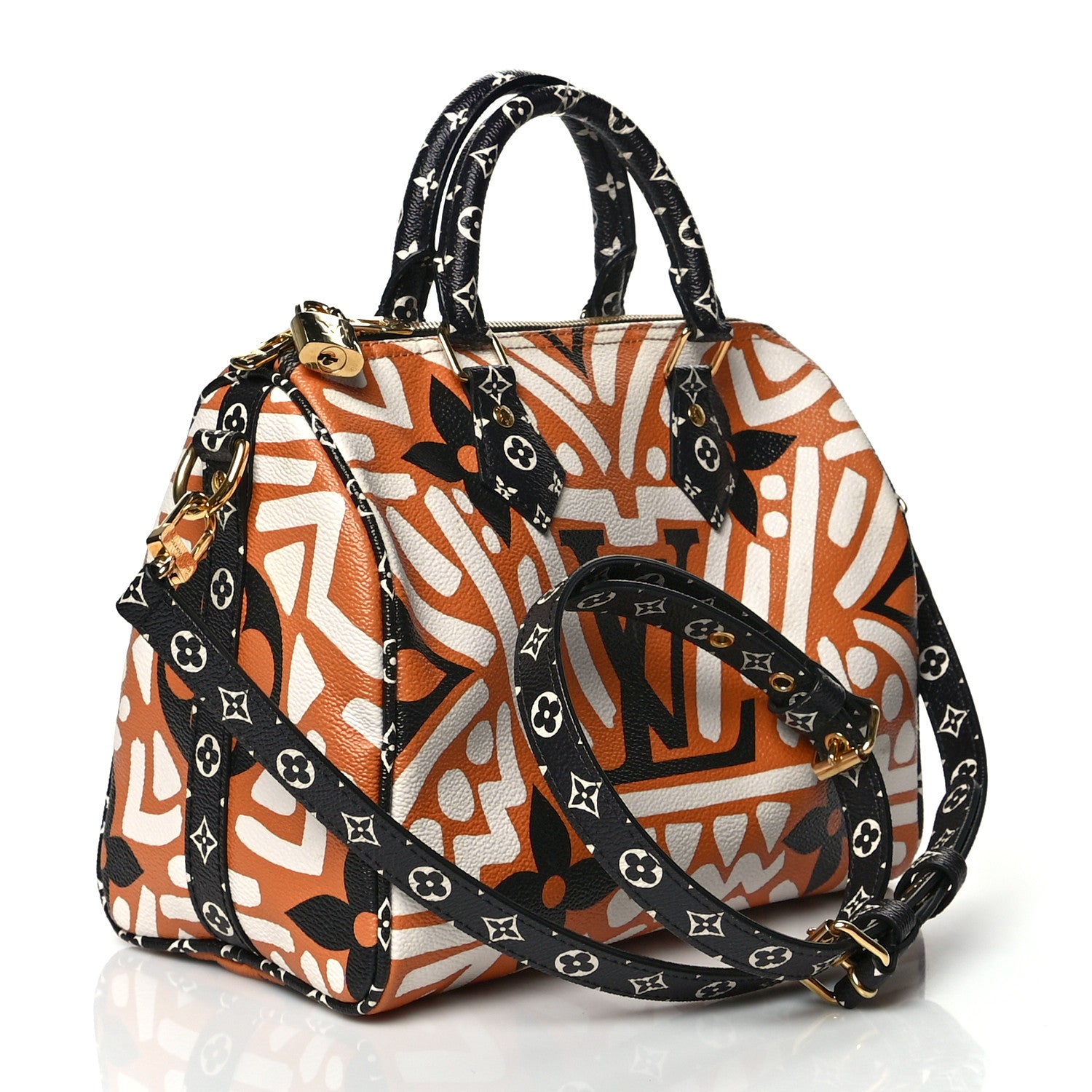 Louis Vuitton Monogram Giant Crafty Speedy Bandouliere 25 Creme Caramel 3 of 11