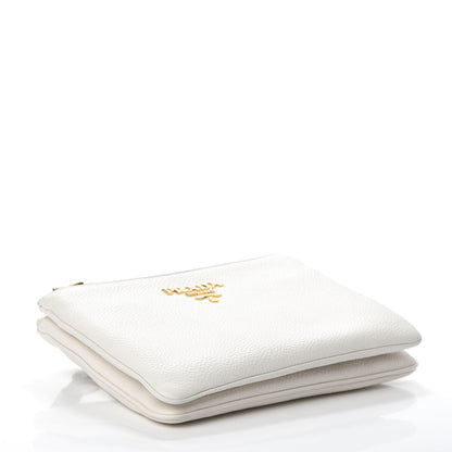 Prada Vitello Phenix Double Zip Crossbody Bag Bianco 4 of 9