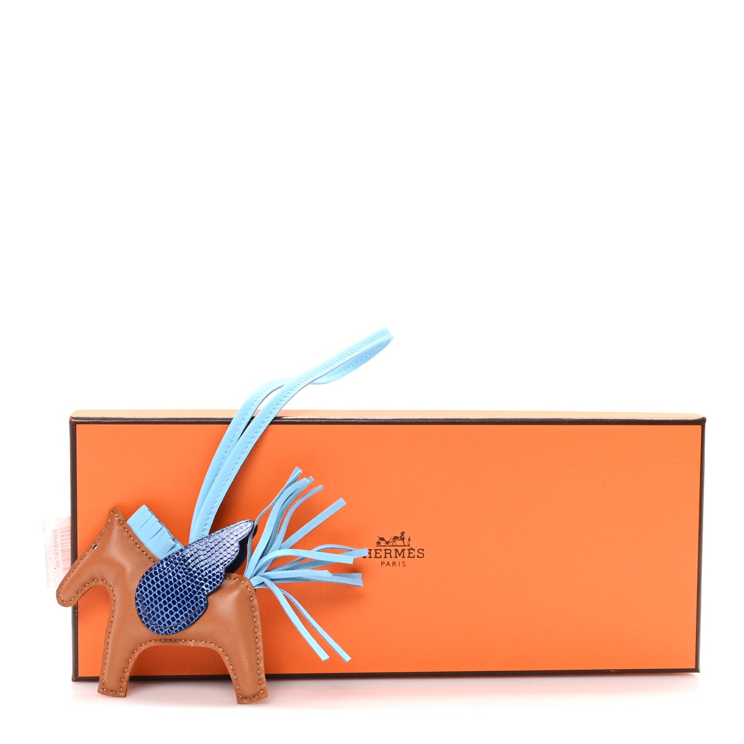 Hermes Milo Lambskin Lizard Touch Grigri Rodeo Pegase Horse Bag Charm PM Gold Bleu Celeste Bleu Saphir 5 of 5