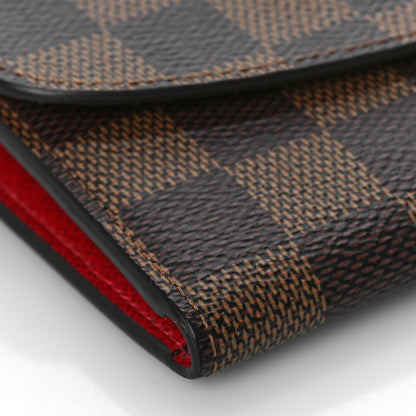 Louis Vuitton Damier Ebene Emilie Wallet Red 7 of 8