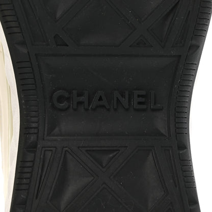 Chanel Velvet Calfskin Mixed Fibers CC Sneakers 40 Ivory Black 6 of 9