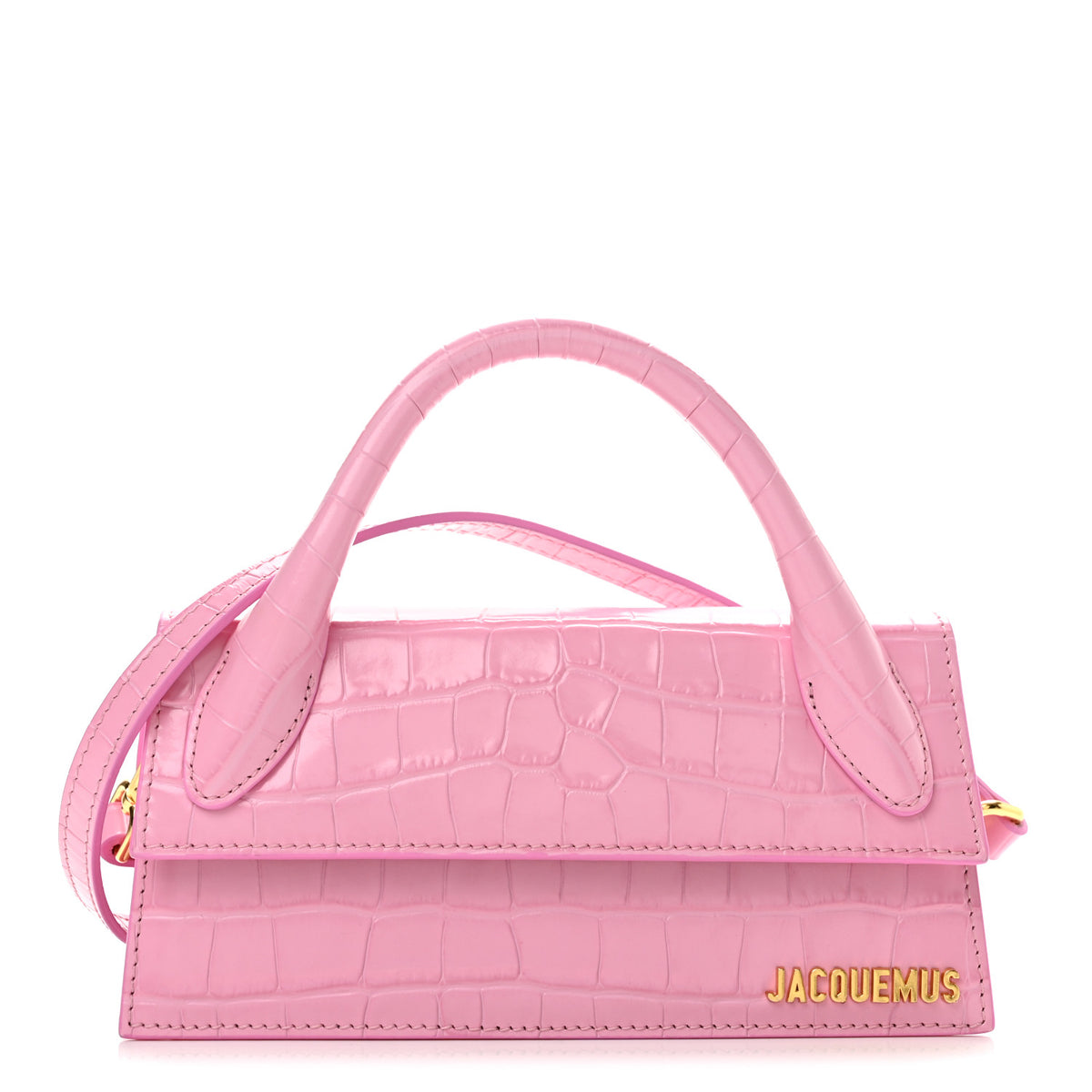 Nubuck Crocodile Embossed Le Chiquito Long Pink