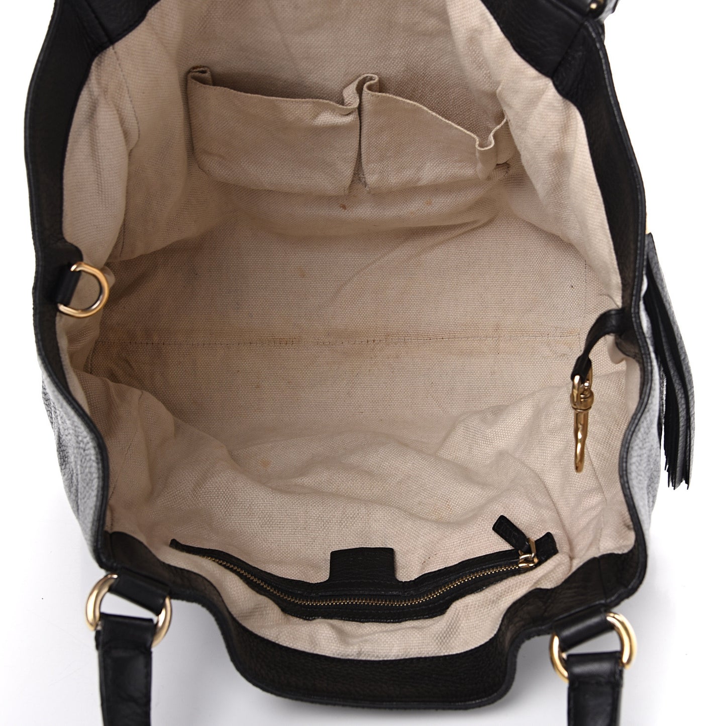 Pebbled Calfskin Medium Soho Shoulder Bag Black