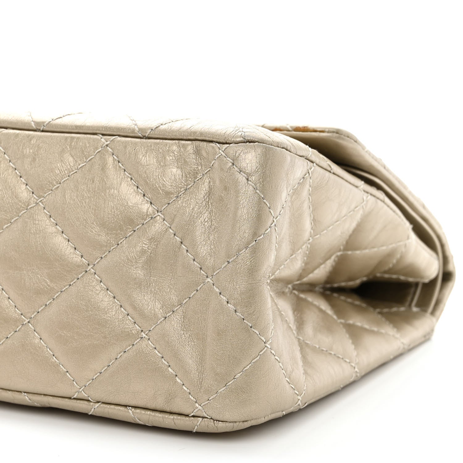 Chanel Metallic Aged Calfskin Quilted 2.55 Reissue 227 Flap Pale Gold 10 of 14