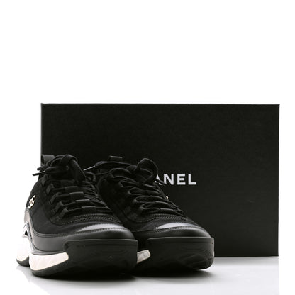 Chanel Velvet Calfskin Mixed Fibers CC Sneakers 40 Black 9 of 9