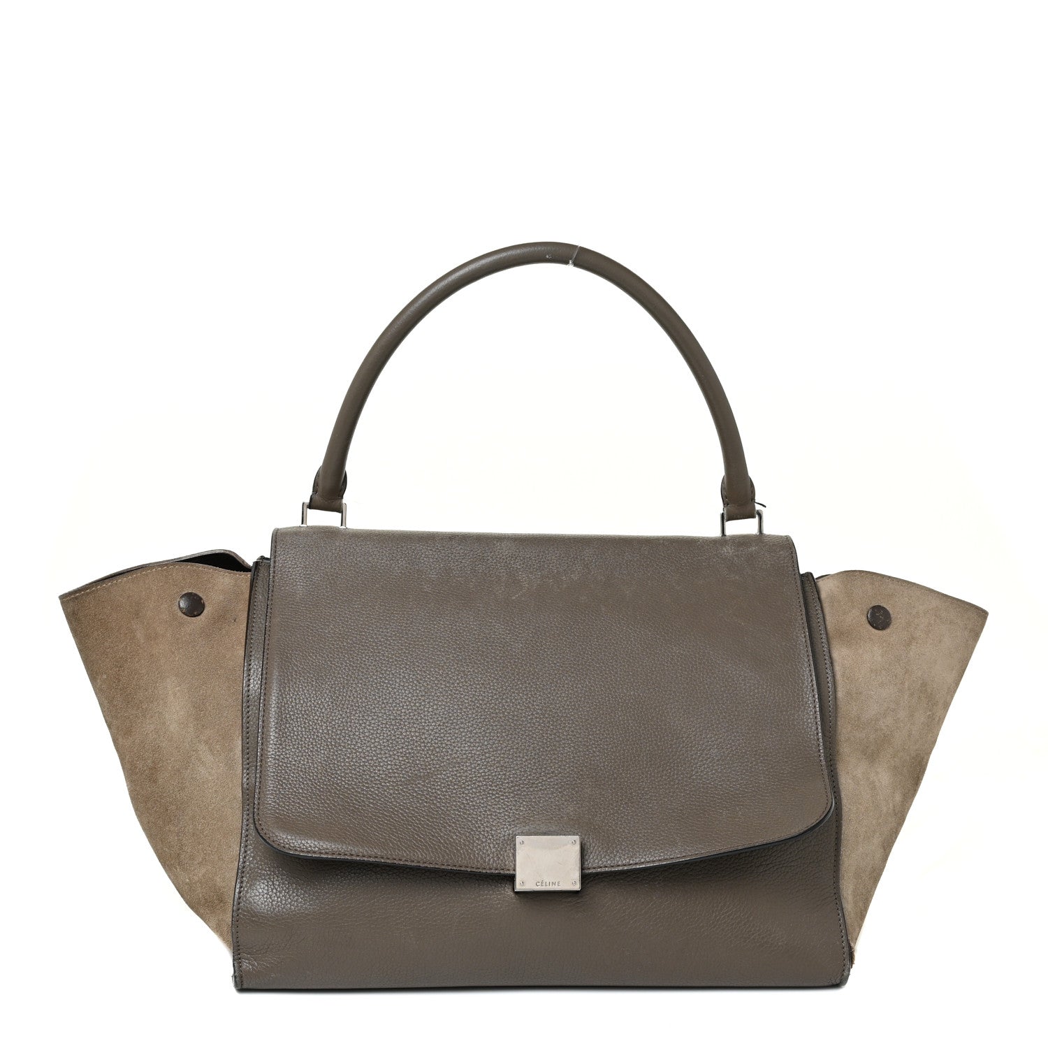 Celine Smooth Calfskin Suede Large Tri-Color Trapeze Brown 1 of 24
