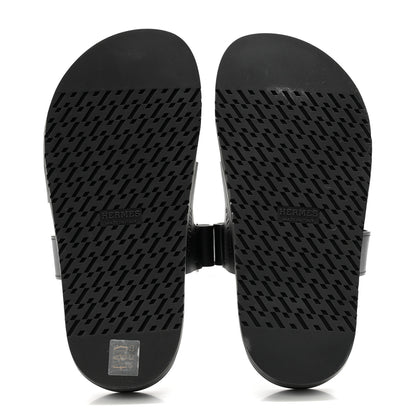 Hermes Calfskin Womens Chypre Sandals 36.5 Black 5 of 9