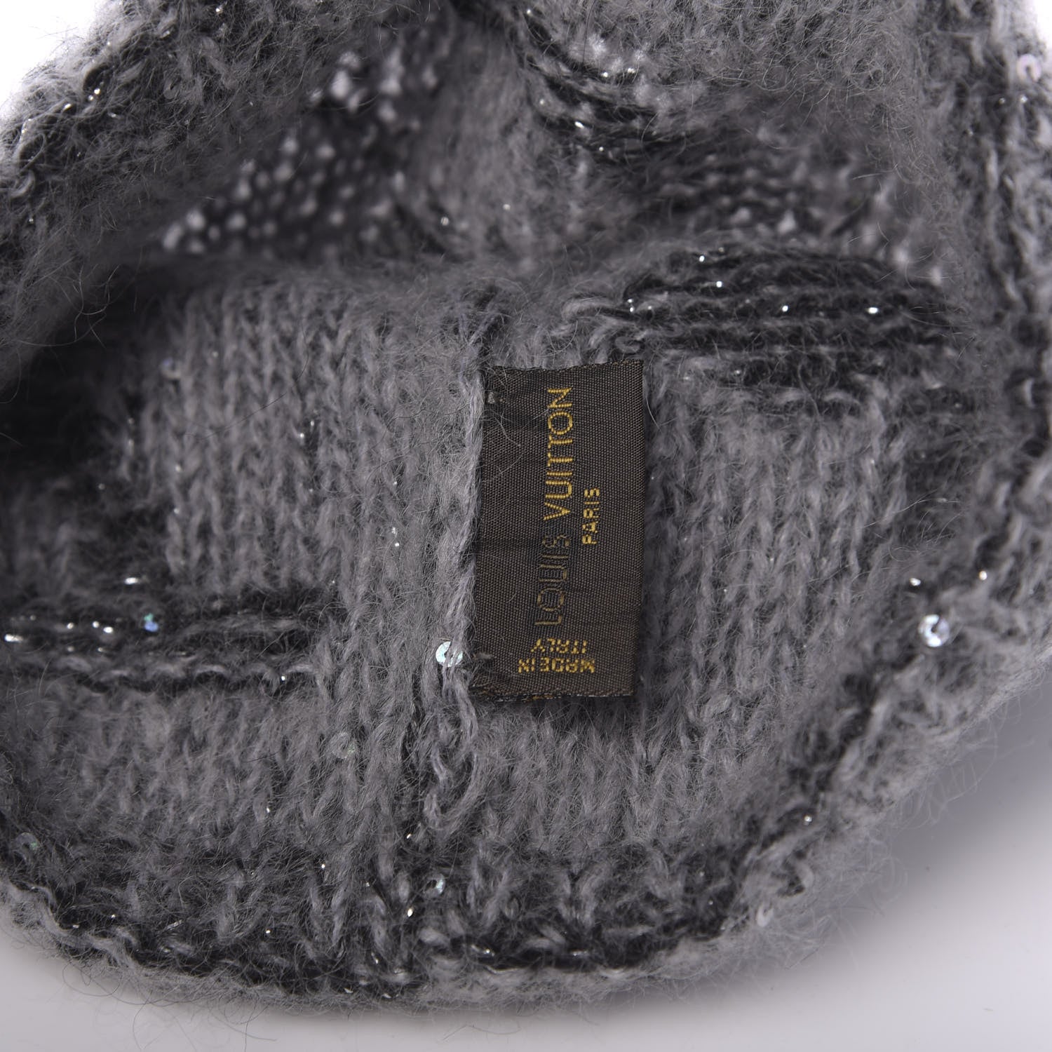 Louis Vuitton Monogram Glitter Sunset Beanie Hat Grey 4 of 5