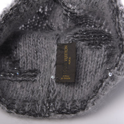 Louis Vuitton Monogram Glitter Sunset Beanie Hat Grey 4 of 5