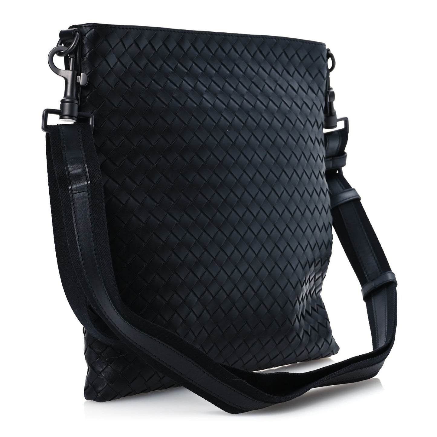 Nappa Intrecciato VN Crossbody Messenger Bag Black