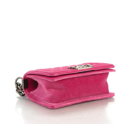 Chanel Velvet Quilted Small Boy Flap Pink 4 of 8